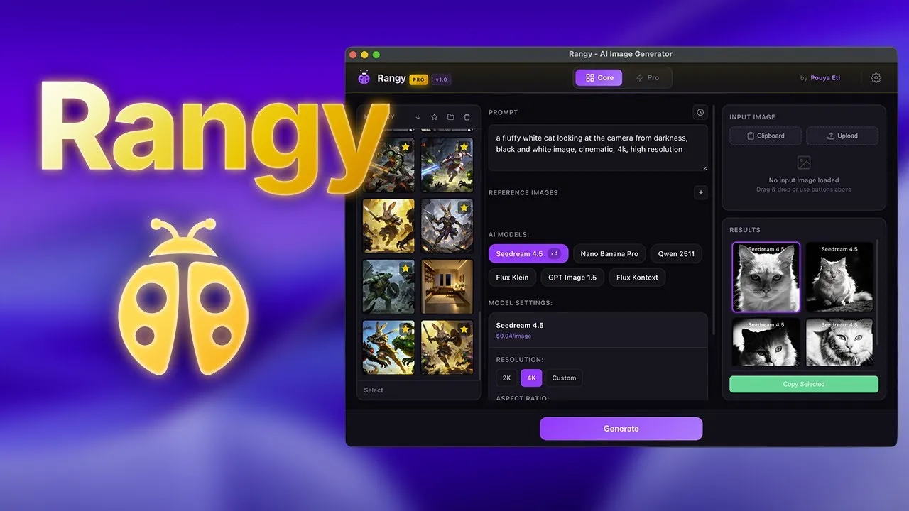 Video demonstration of a desktop app consolidating several AI image tools into one window